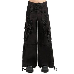 Women's Black Lock Up Prime Quality Handmade Gothic Bondage Pant Punk Rock Emo